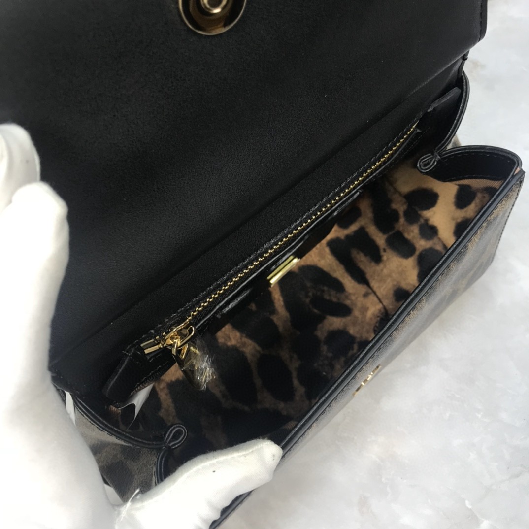 Dolce & Gabbana Leopard Print Small Sicily Top Handle Bag Muticolour For Women 7.8in/20cm DG