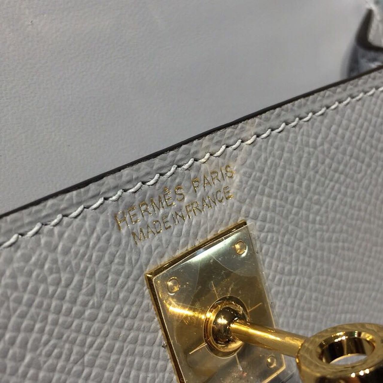 H**me5 Mini Kelly Light Blue For Women Gold Toned Hardware 7.5in/19cm