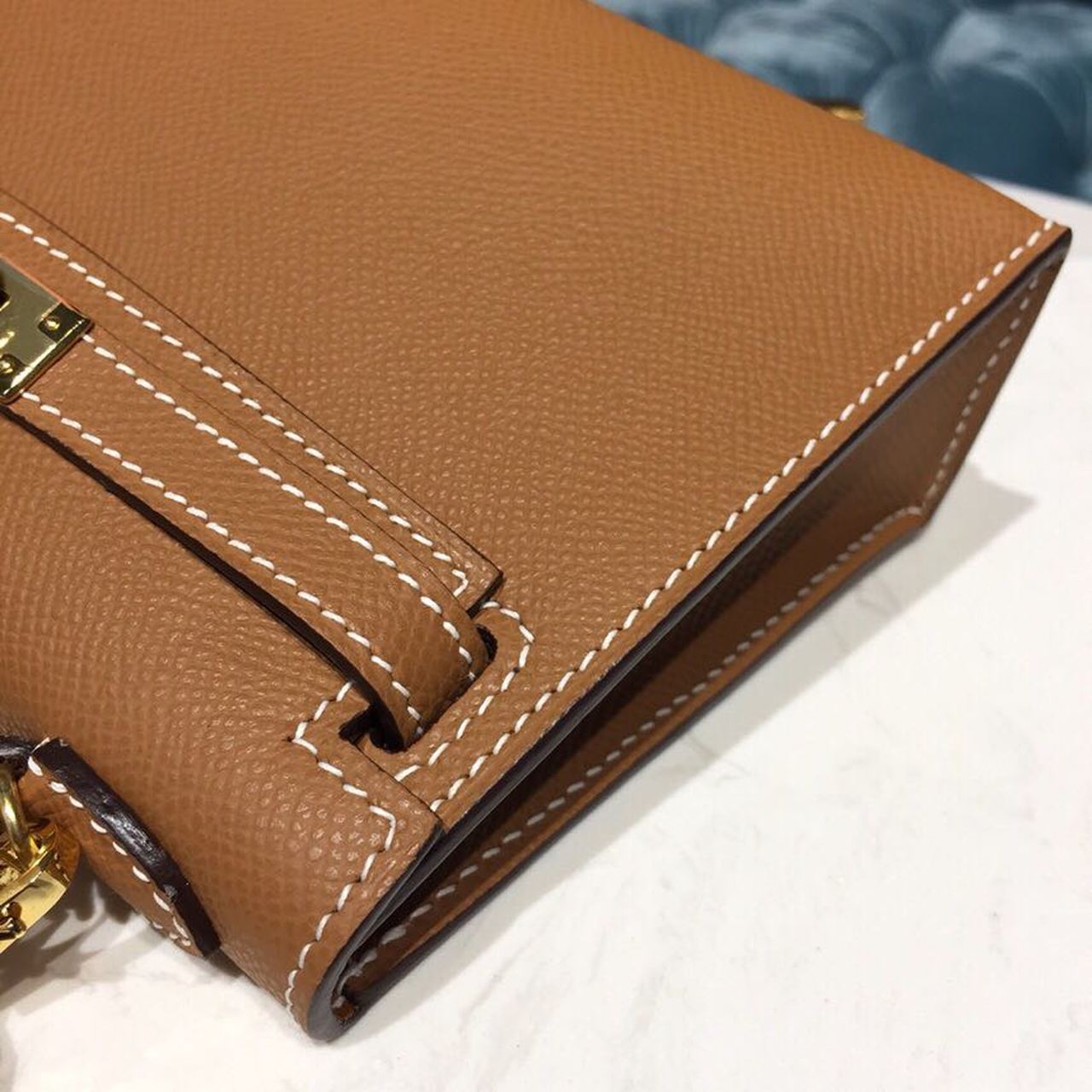 H**me5 Mini Kelly Gold For Women Gold Toned Hardware 7.5in/19cm