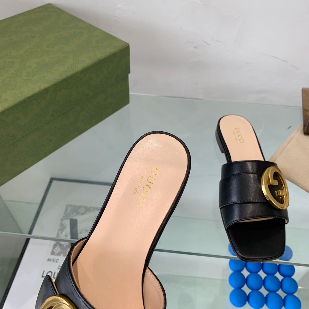 Gvc*1 Blondie Slide Sandal Black For Women GG