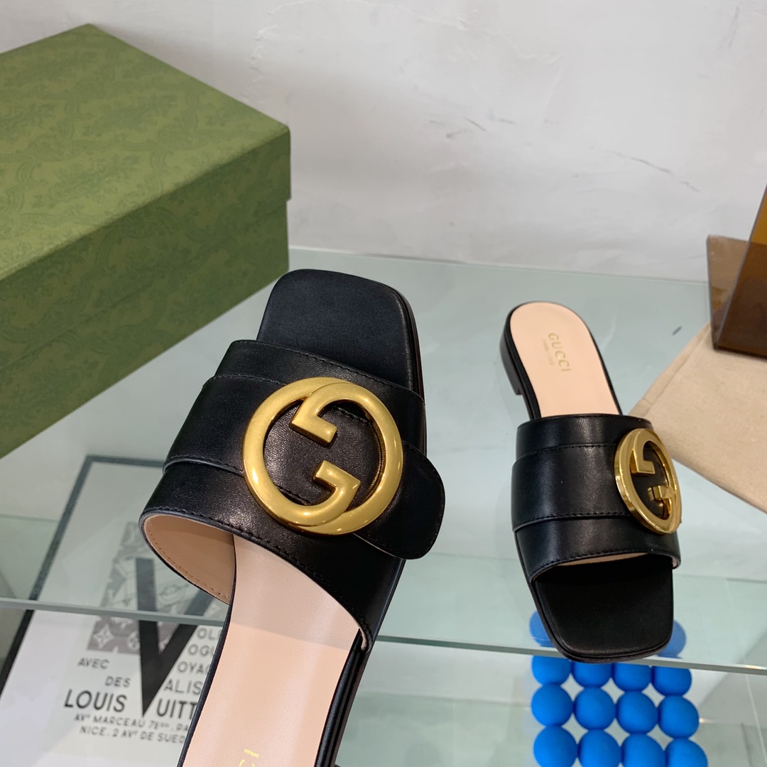 Gvc*1 Blondie Slide Sandal Black For Women GG
