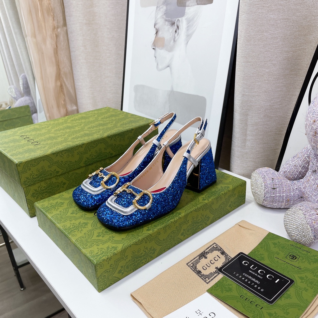 Gvc*1 Lovelight Slingback Mid-Heel With Horsebit Blue For Women GG