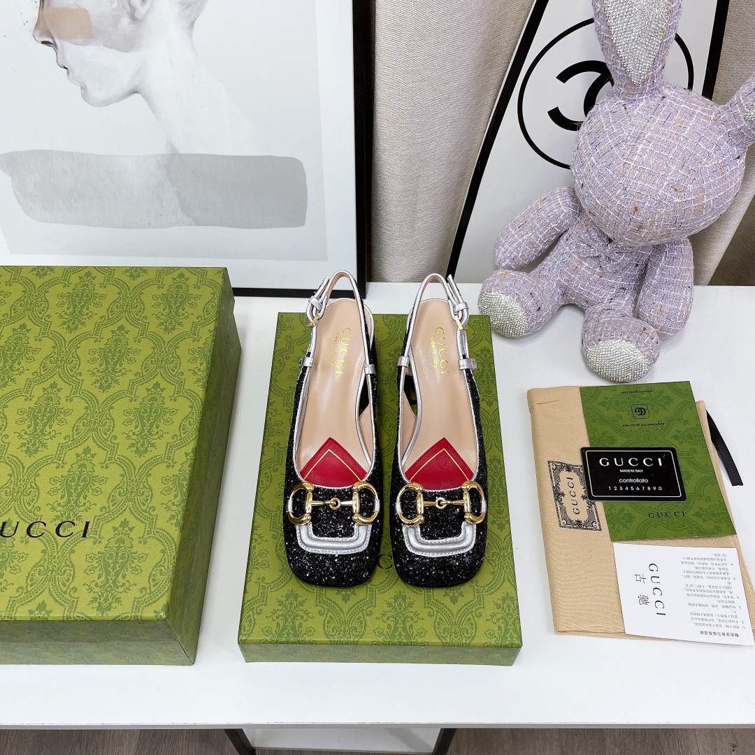 Gvc*1 Lovelight Slingback Mid-Heel With Horsebit Black For Women GG