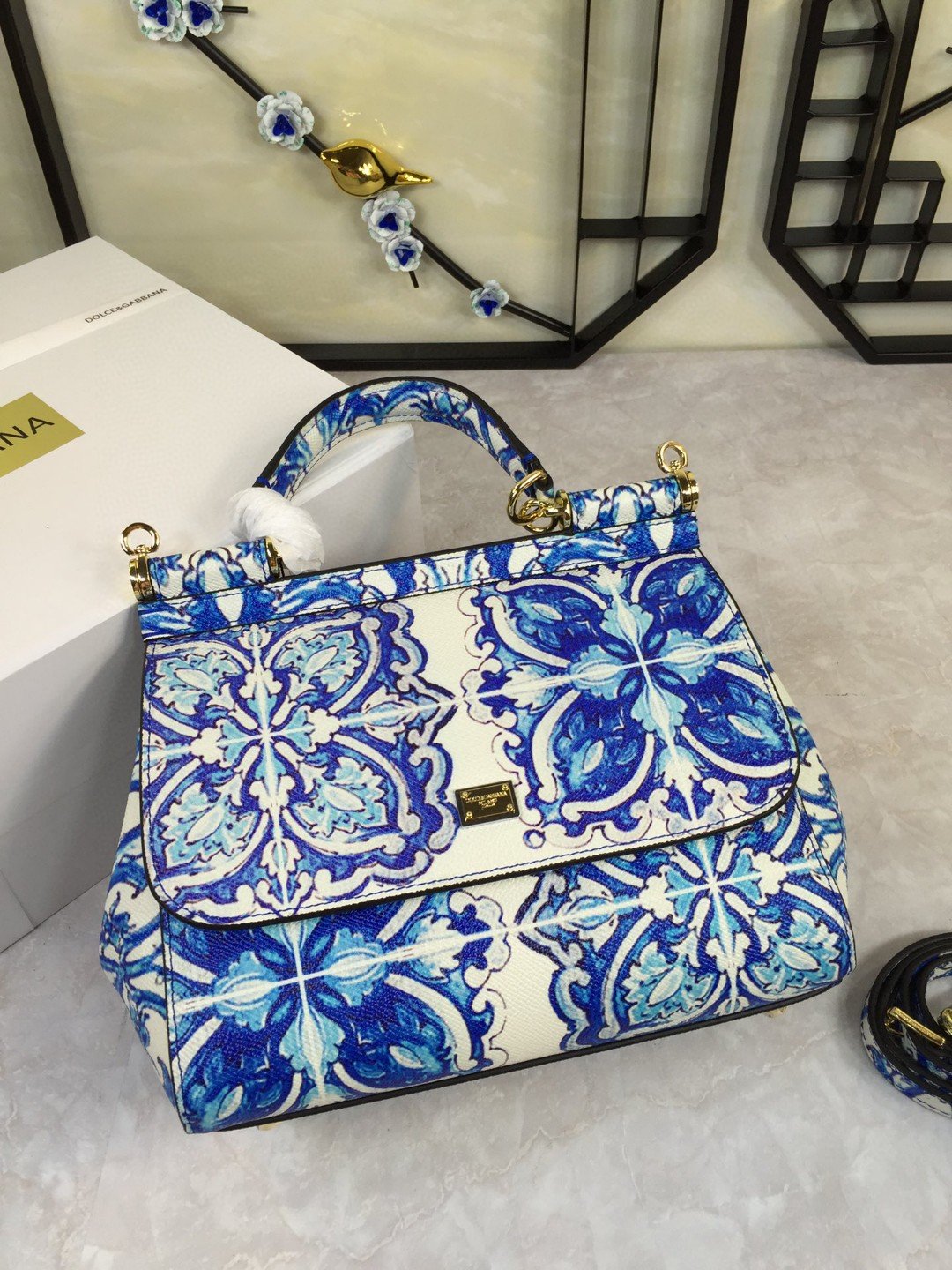 Dolce & Gabbana Medium Sicily Handbag In Dauphine Muticolour For Women 10.2in/26cm DG