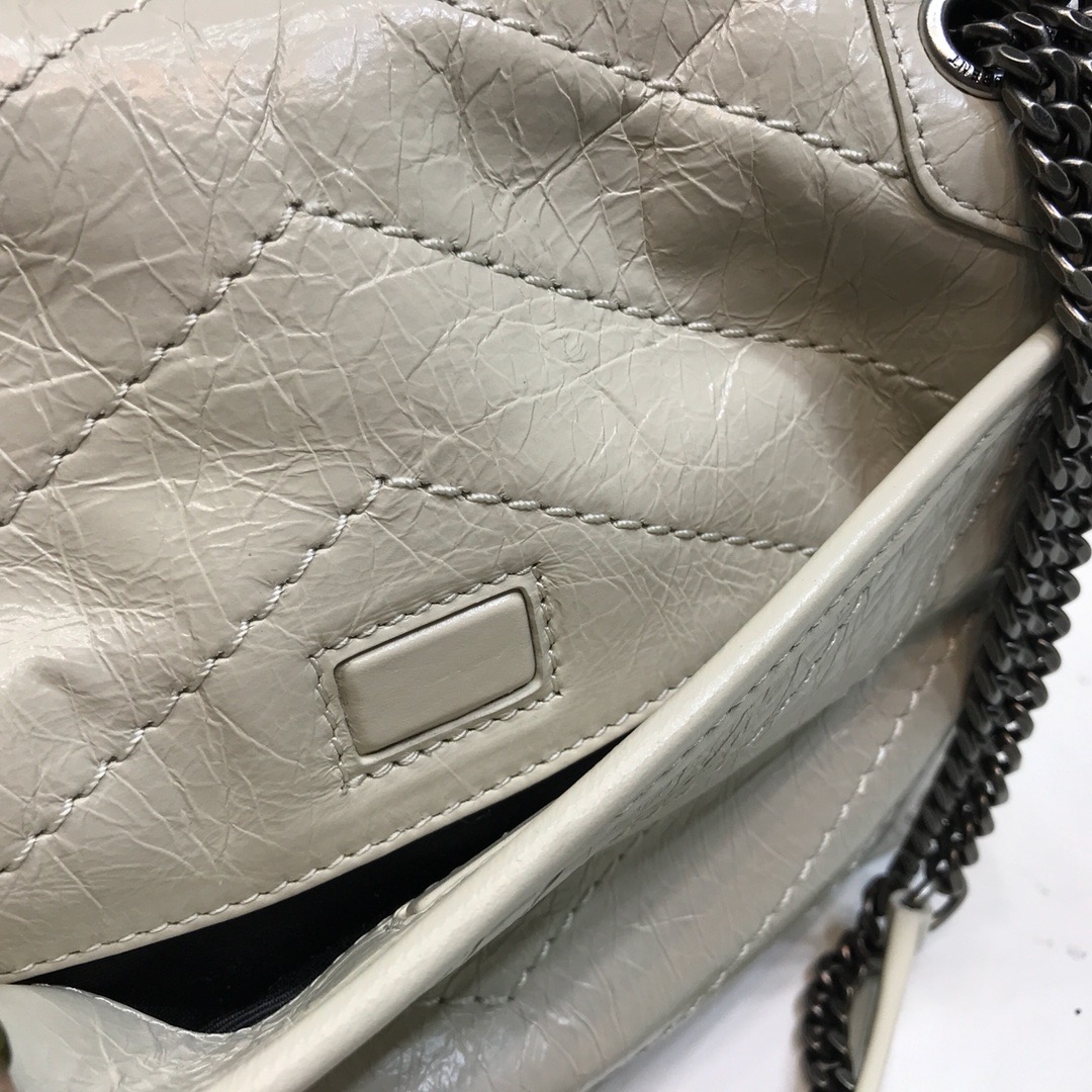 Sa1nt Lau*nt Niki Baby Chain Bag In Crinkled Vintage White For Women 8.2in/21cm Y51 6331600EN049207