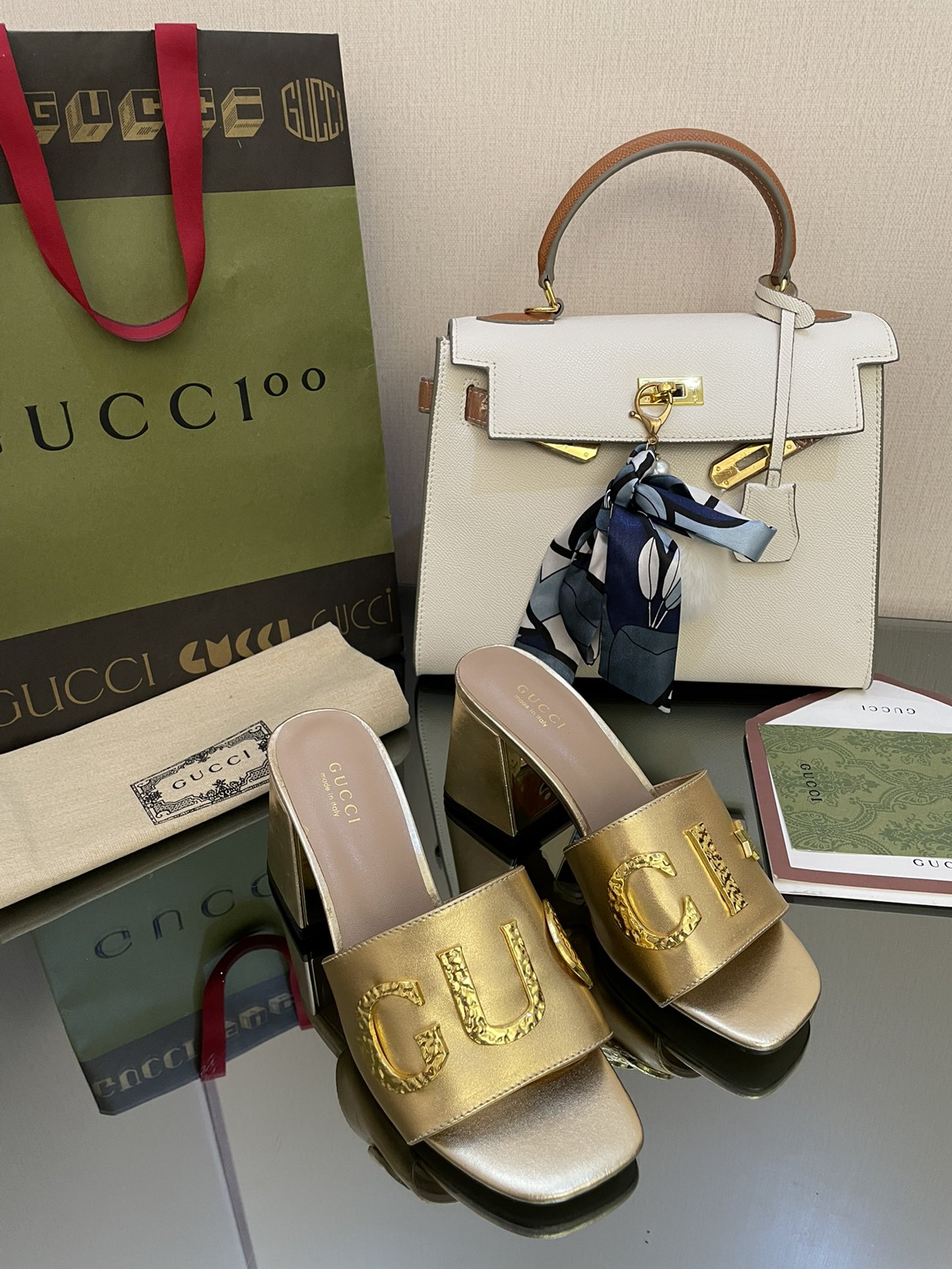 Gvc*1 Women’s ‘Gvc*1’ Slide Sandal Gold For Women GG