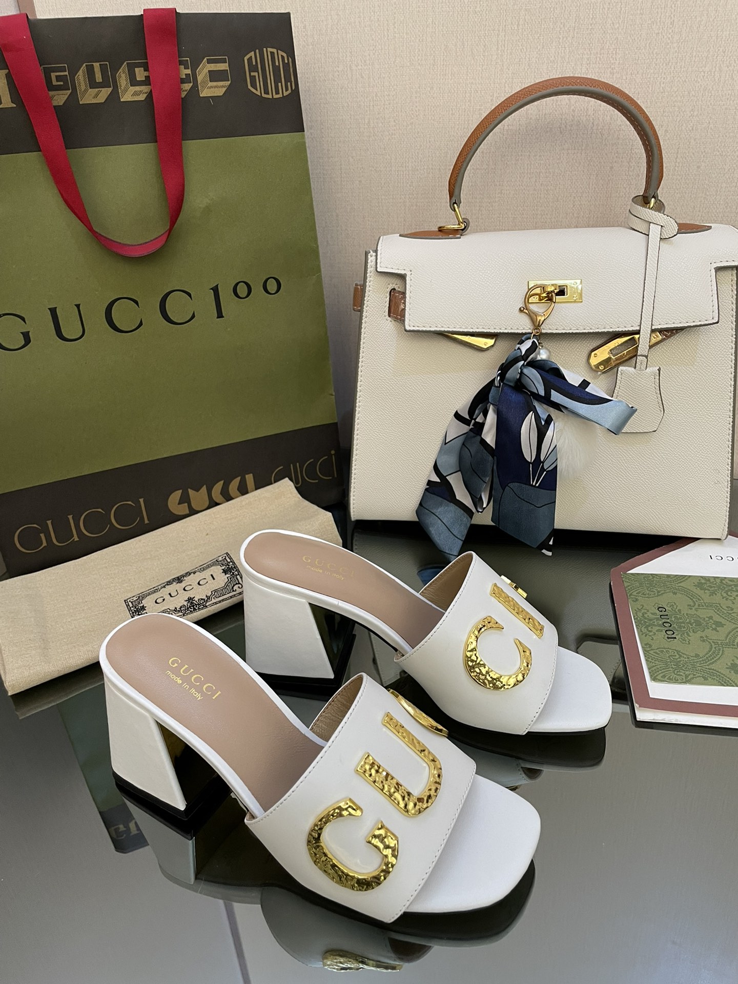 Gvc*1 Women’s ‘Gvc*1’ Slide Sandal White For Women GG