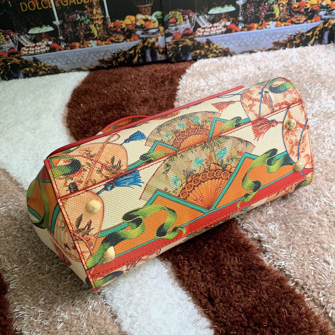 Dolce & Gabbana Medium Sicily Handbag Unique Print Motifs Muticolour For Women 10.2in/26cm DG