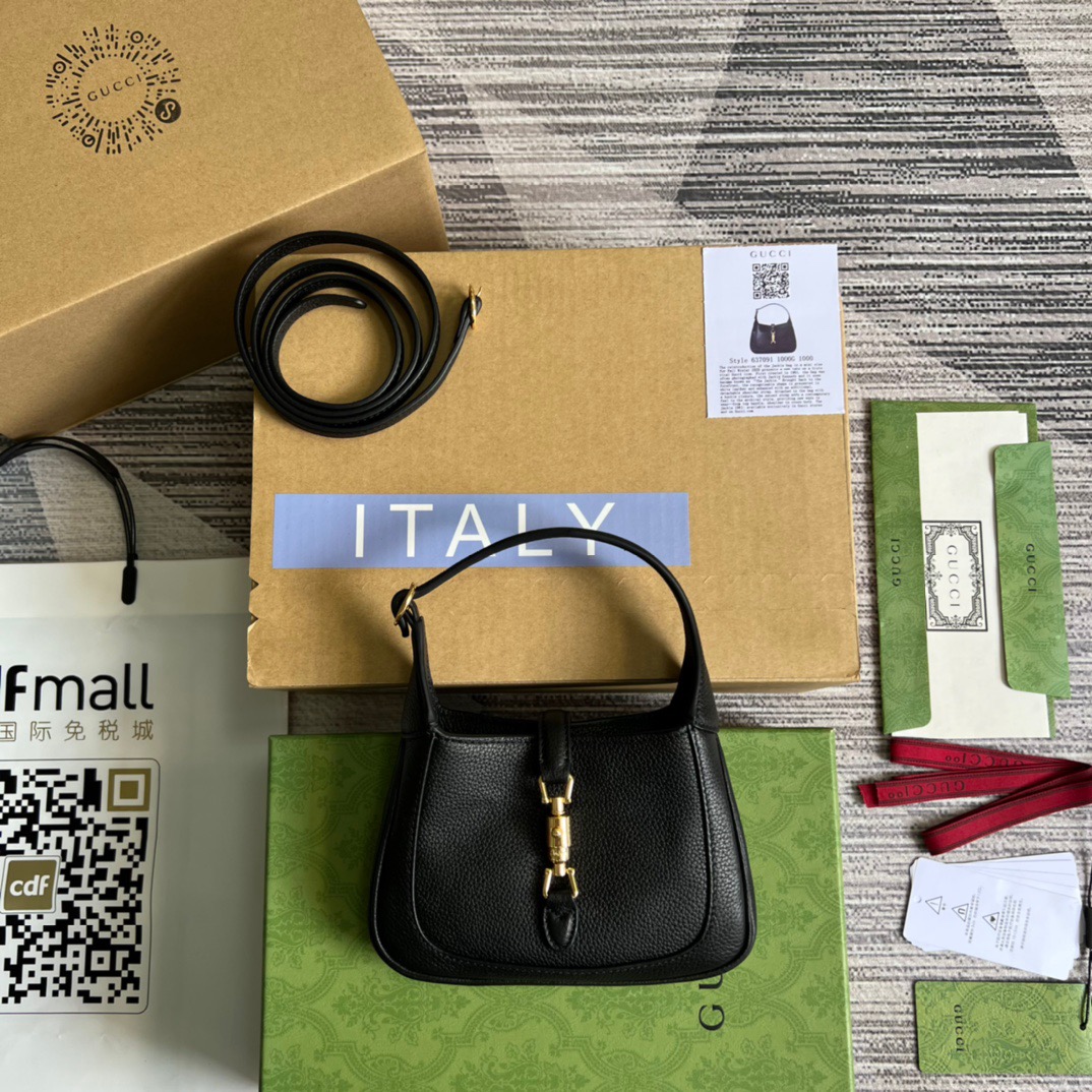 Gvc*1 Jackie 1961 Mini Shoulder Bag Black For Women, Women’s Bags 7.5in/19cm GG ‎637091 10O0G 1000