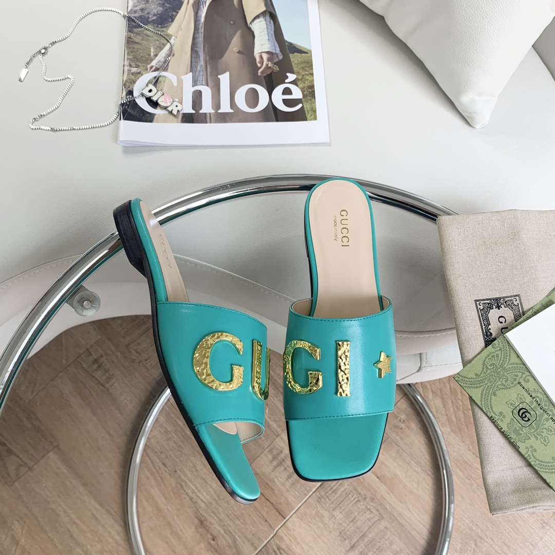 Gvc*1 Women’s ‘Gvc*1’ Slide Jade Green For Women GG 