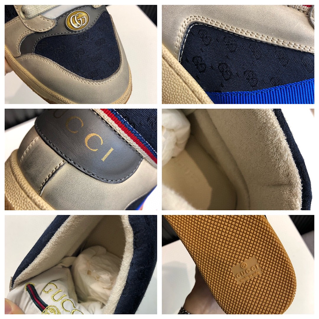 Gvc*1 Men’s GG Screener Distressed High Top Off-White Blue For Men 563730