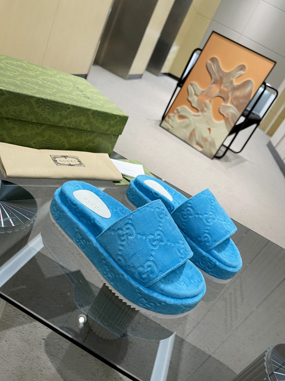 Gvc*1 Women’s GG Platform Sandal Blue For Women GG