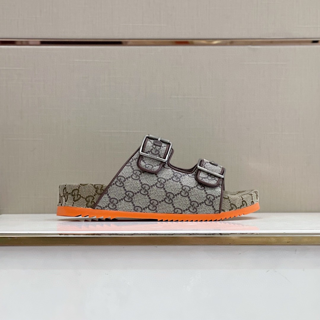 Gvc*1 Women’s Slide Sandal With Straps Gray Orange For Women 658020 2HK60