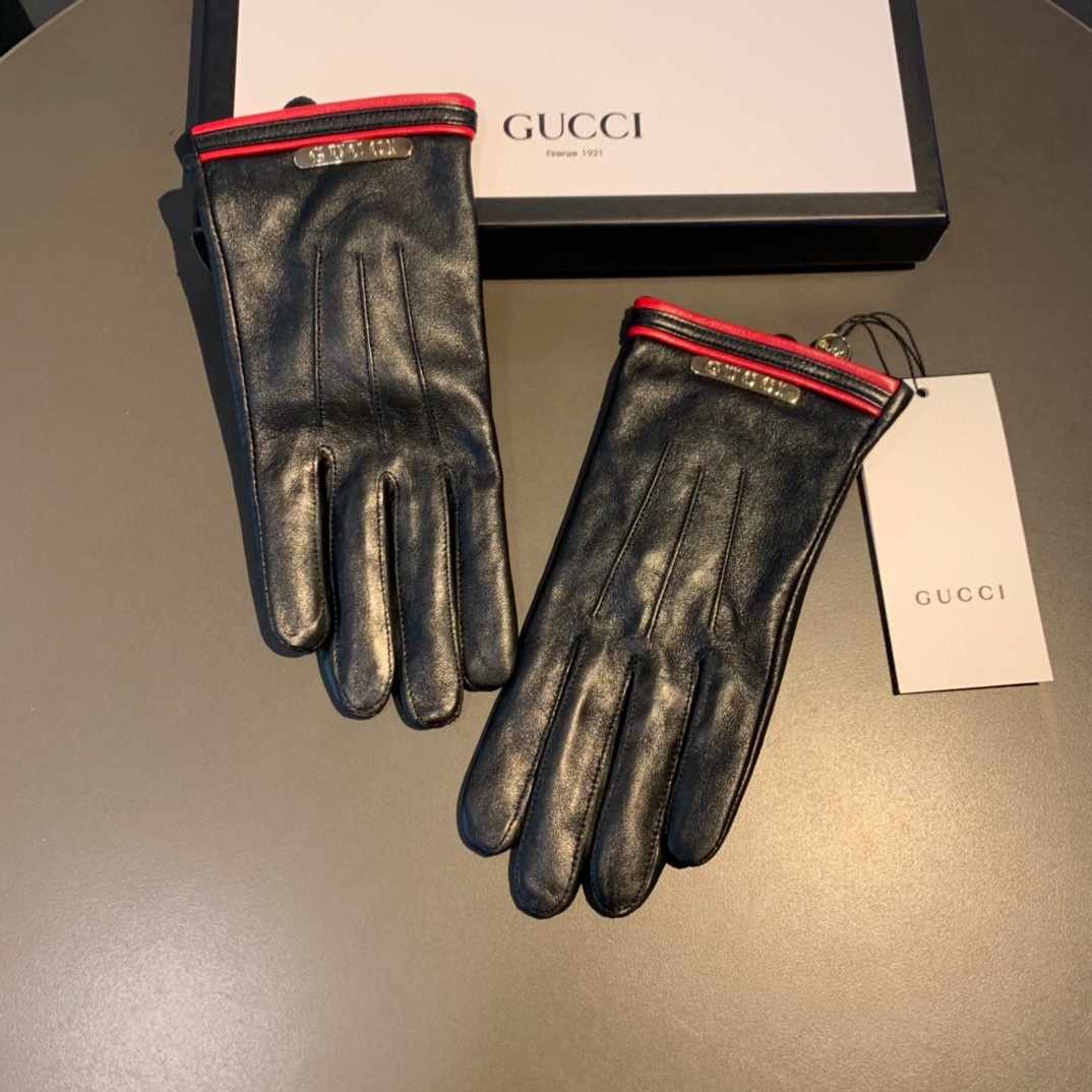 Gvc*1 Gloves With Signature Double G Motif In Black