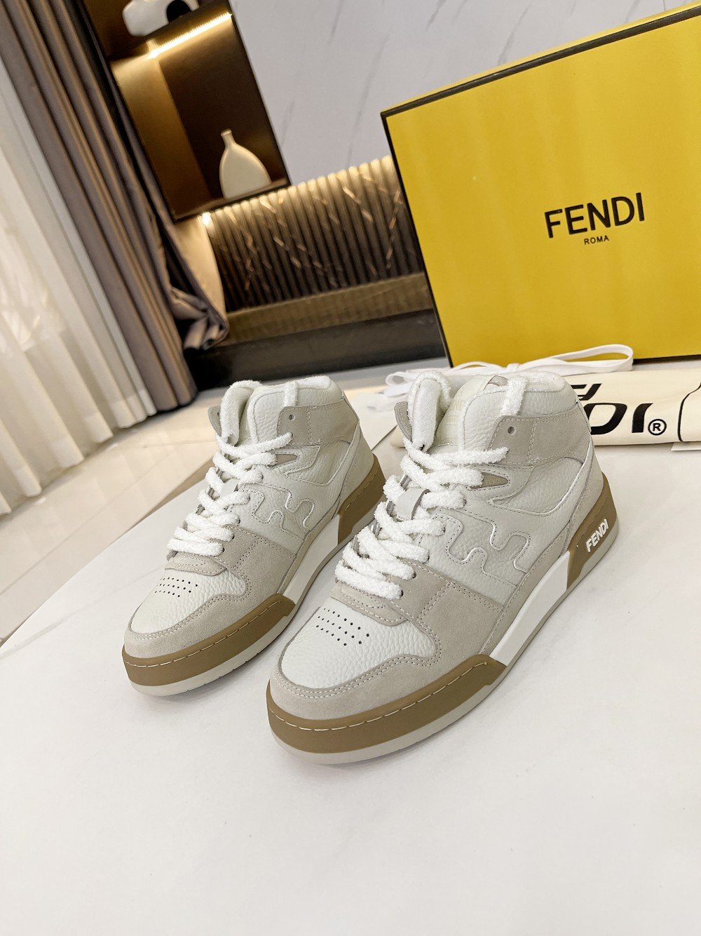 F**di Low Tops In White For Women