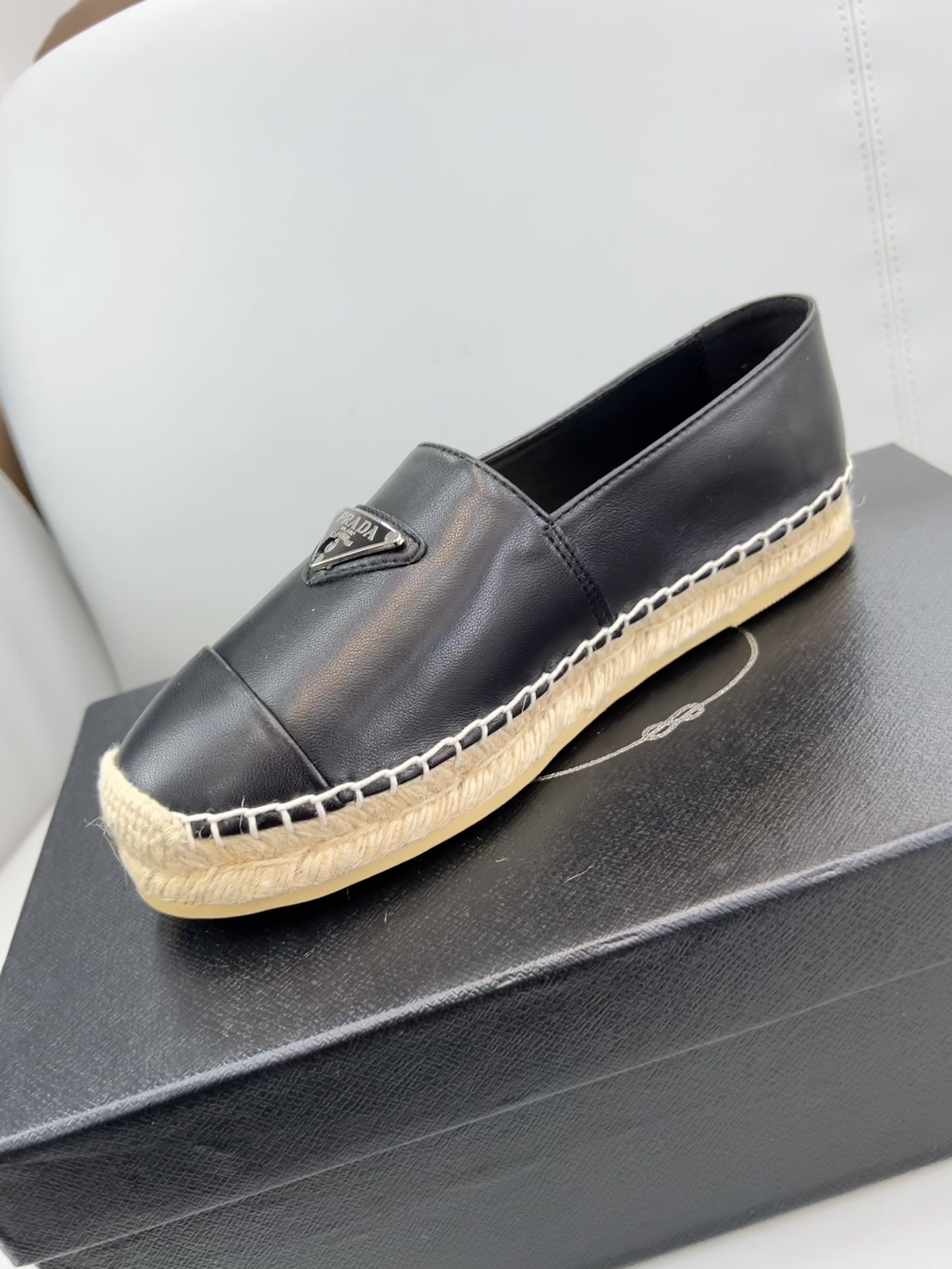 Pra*a Nappa Espadrillas Black For Women 0.8in/20mm PRD