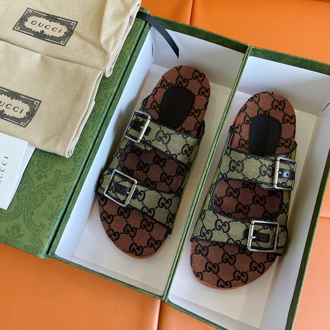 Gvc*1 Women’s Slide Sandal With Straps Orange And Green For Women 658020 2HK60