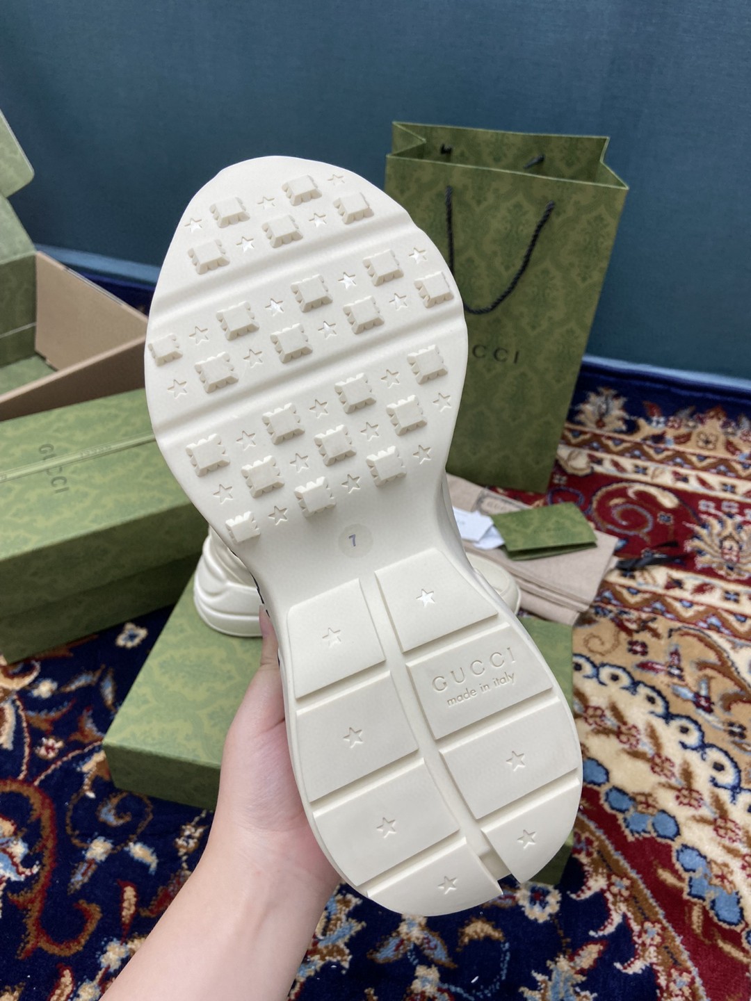 Gvc*1 Men’s Rhyton Sneakers With Lemon Gvc*1 White Ivory For Men ‎684899 DRW00 9522