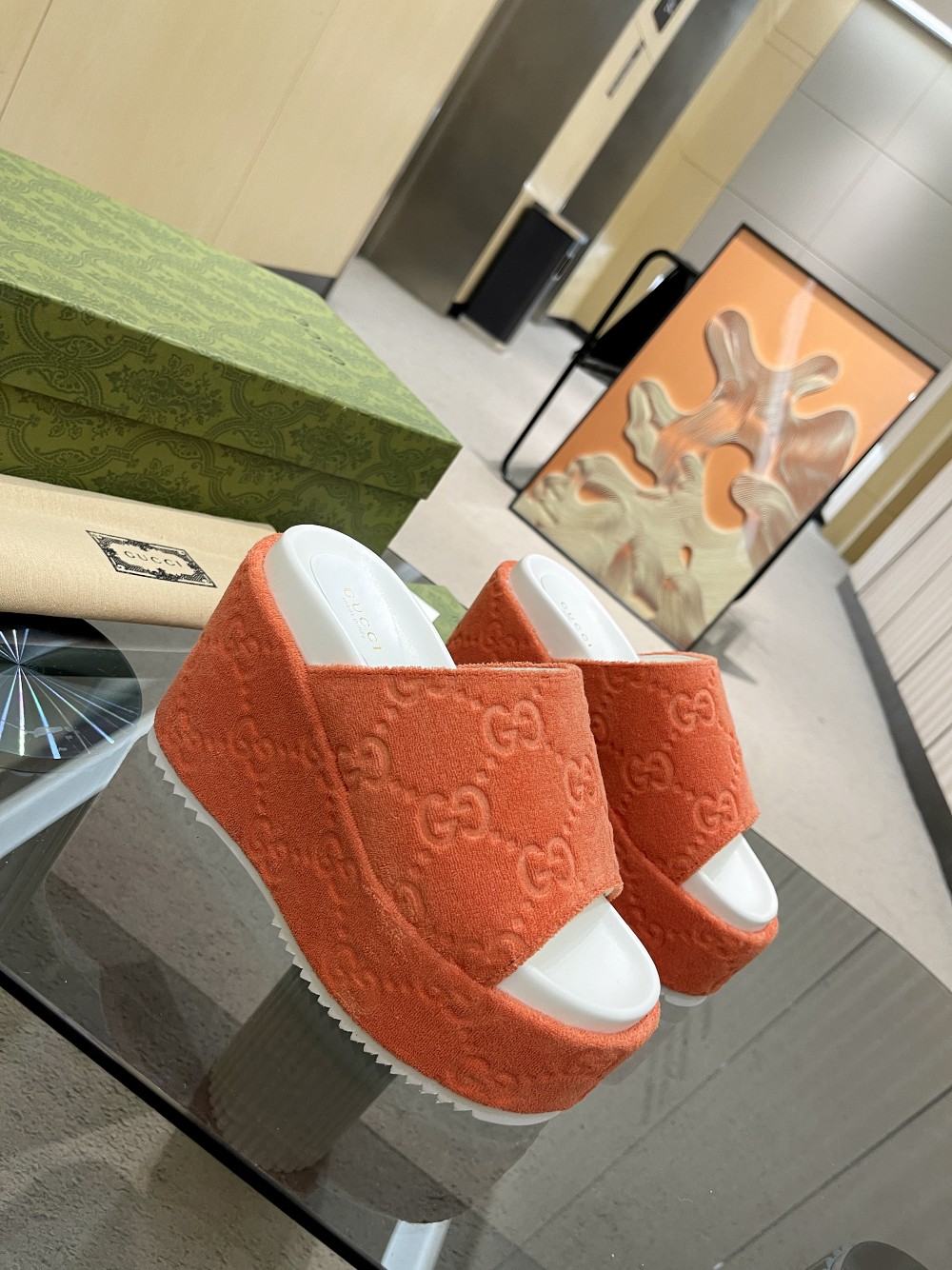 Gvc*1 Women’s GG Platform Sandal Orange For Women GG