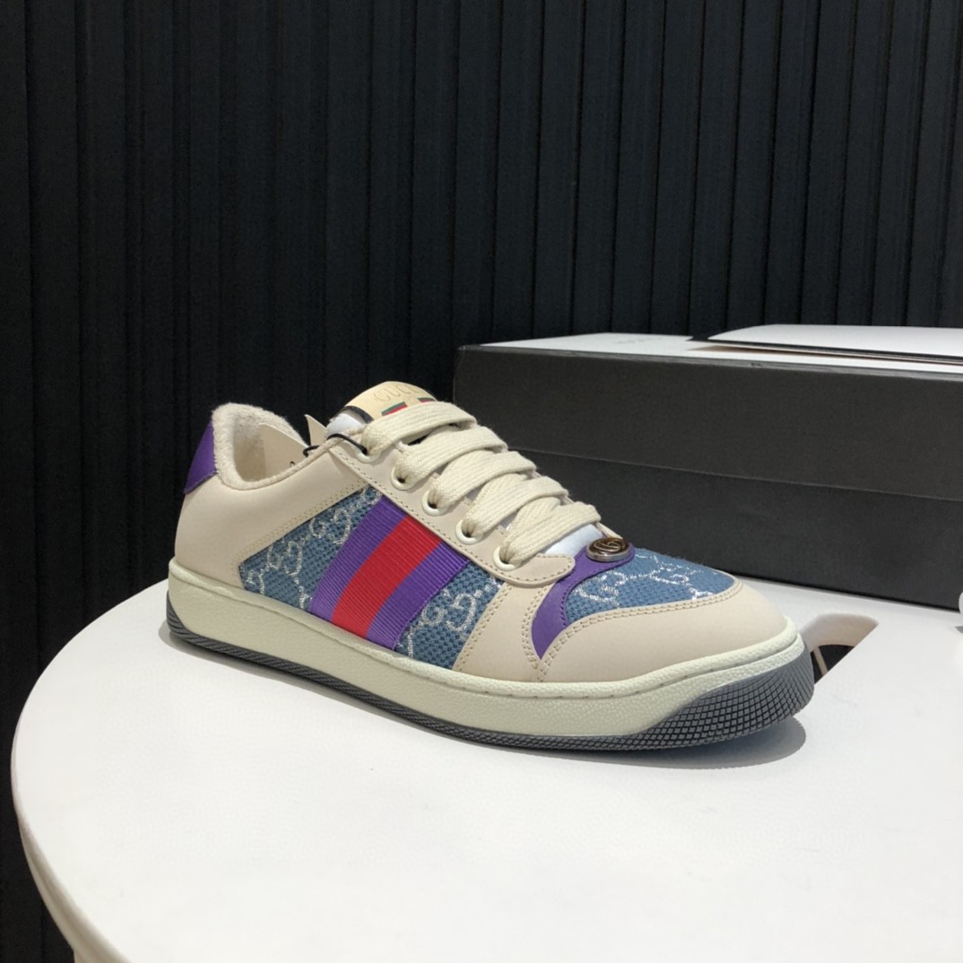 Gvc*1 Men’s Screener Low-Top Blue GG Lamé For Men 577684 2C830 4690