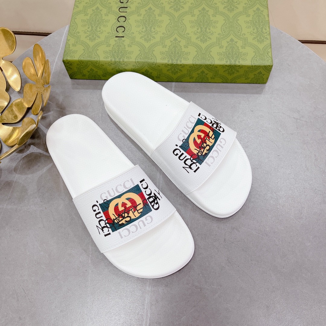 Gvc*1 Women’s Slide Sandal With GG Web White For Women 407345