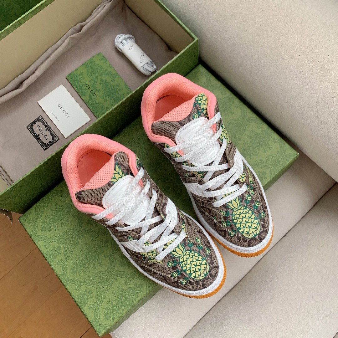 Gvc*1 Women’s Basket Sneaker Print Pineapple Brown Pink For Women ‎661301