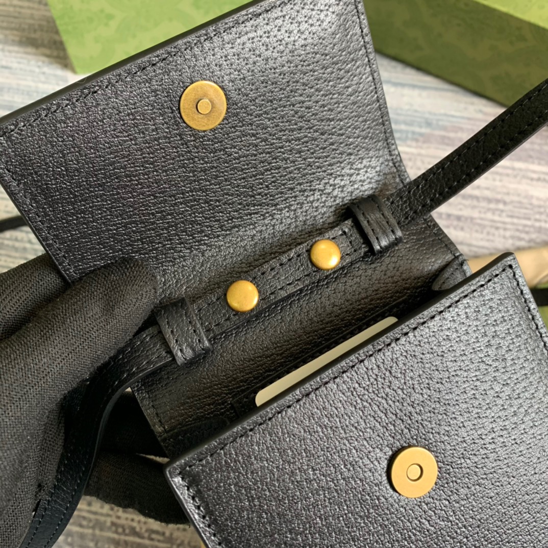 Gvc*1 Mini Bag With Double G Black For Men 7.1in/18cm GG