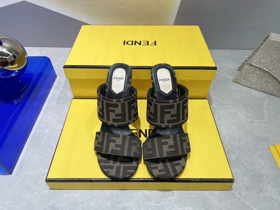 F**di First Brown High-Heeled Sandals For Women