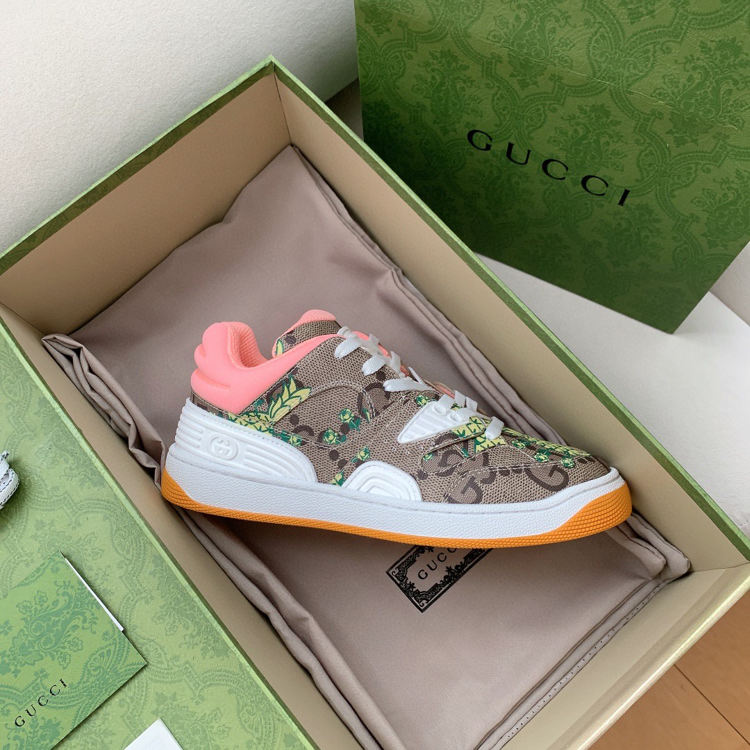 Gvc*1 Men’s Basket Sneaker Print Pineapple Brown Pink For Men ‎661301