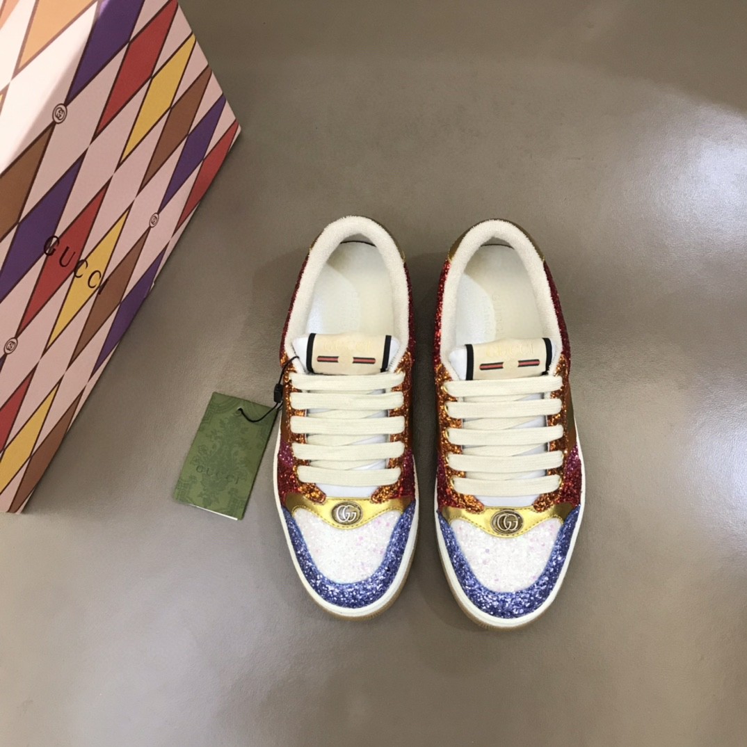 Gvc*1 Lovelight Screener Sneaker Glitter Red For Women GG Shoes 710534 FAAKU 4942