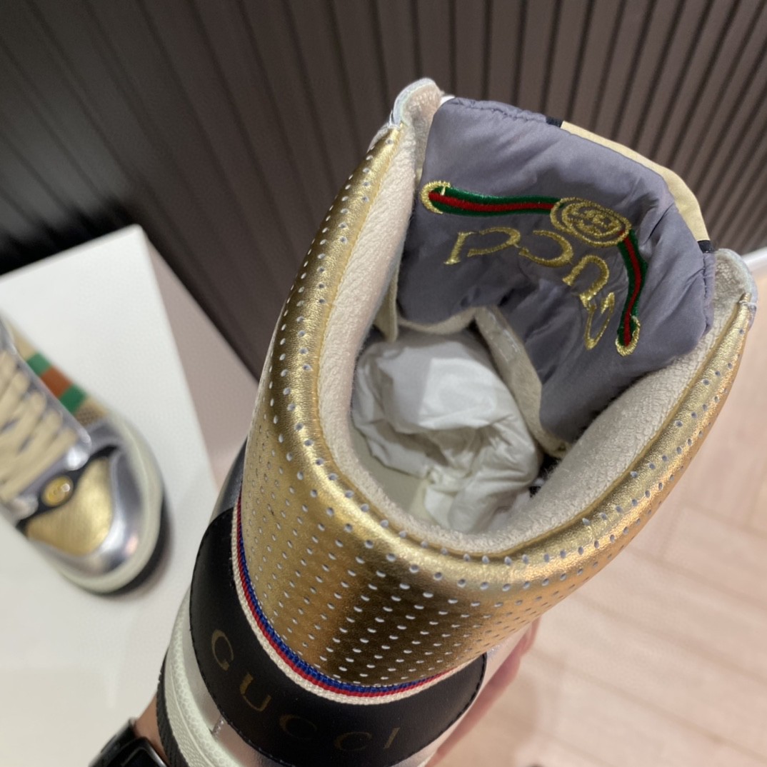 Gvc*1 Men’s Screener High-top Sneakers Silver Gold For Men 5634850