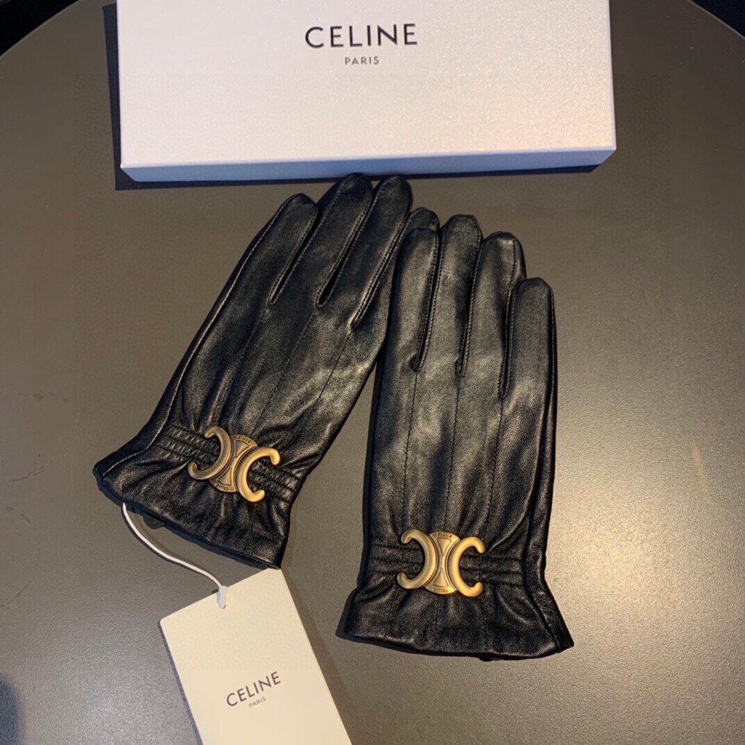 Ce1i*e Triomphe Gloves In Black