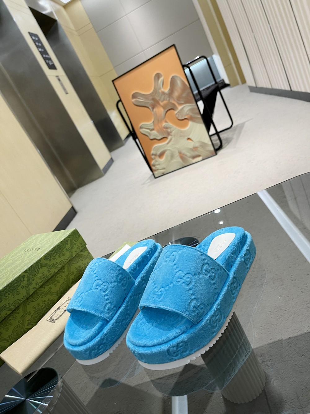 Gvc*1 Women’s GG Platform Sandal Blue For Women GG