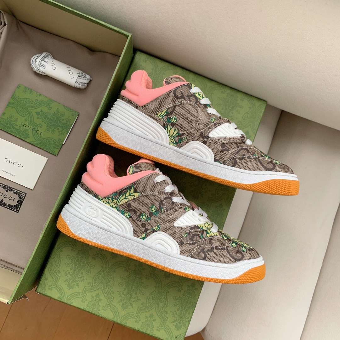 Gvc*1 Men’s Basket Sneaker Print Pineapple Brown Pink For Men ‎661301