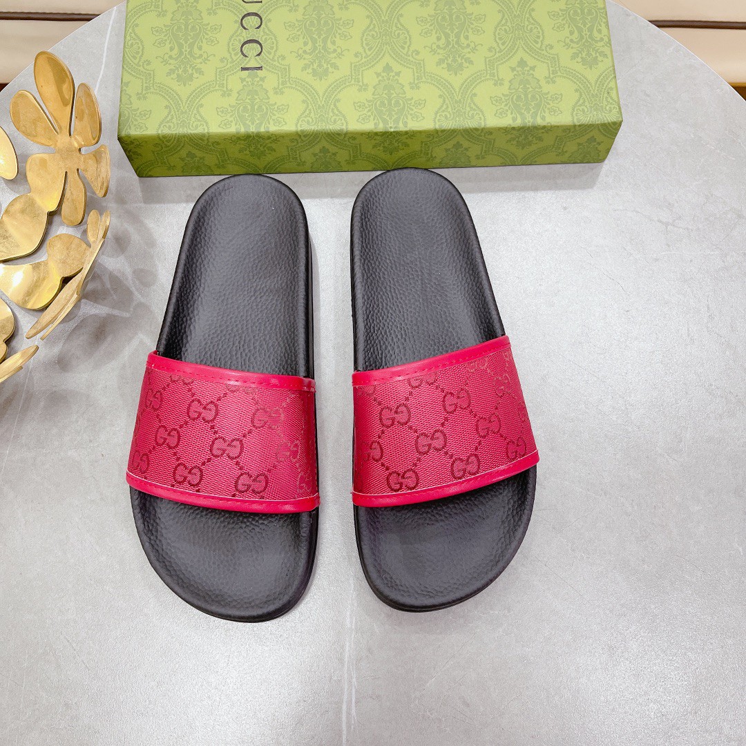 Gvc*1 Men’s GG Slide Sandal Red For Men 407345