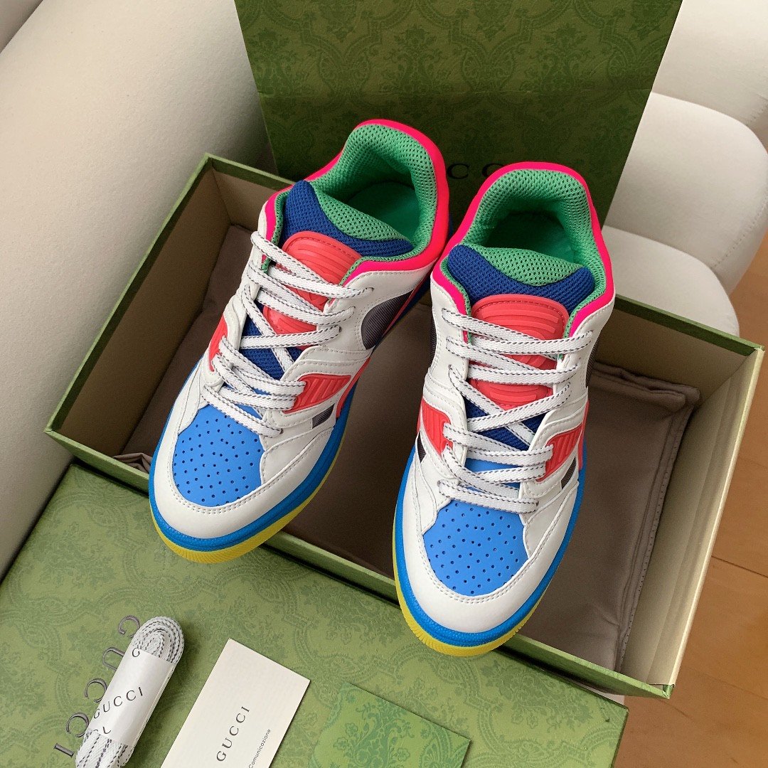 Gvc*1 Women’s Basket Sneaker White Pink And Blue For Women 661311 2SH80 9063