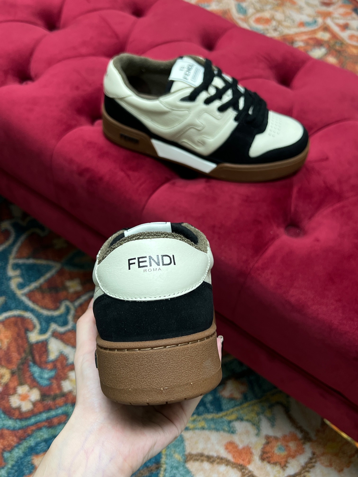 F**di Match Low Tops In Black For Women 8E8252AHH2F1FZB