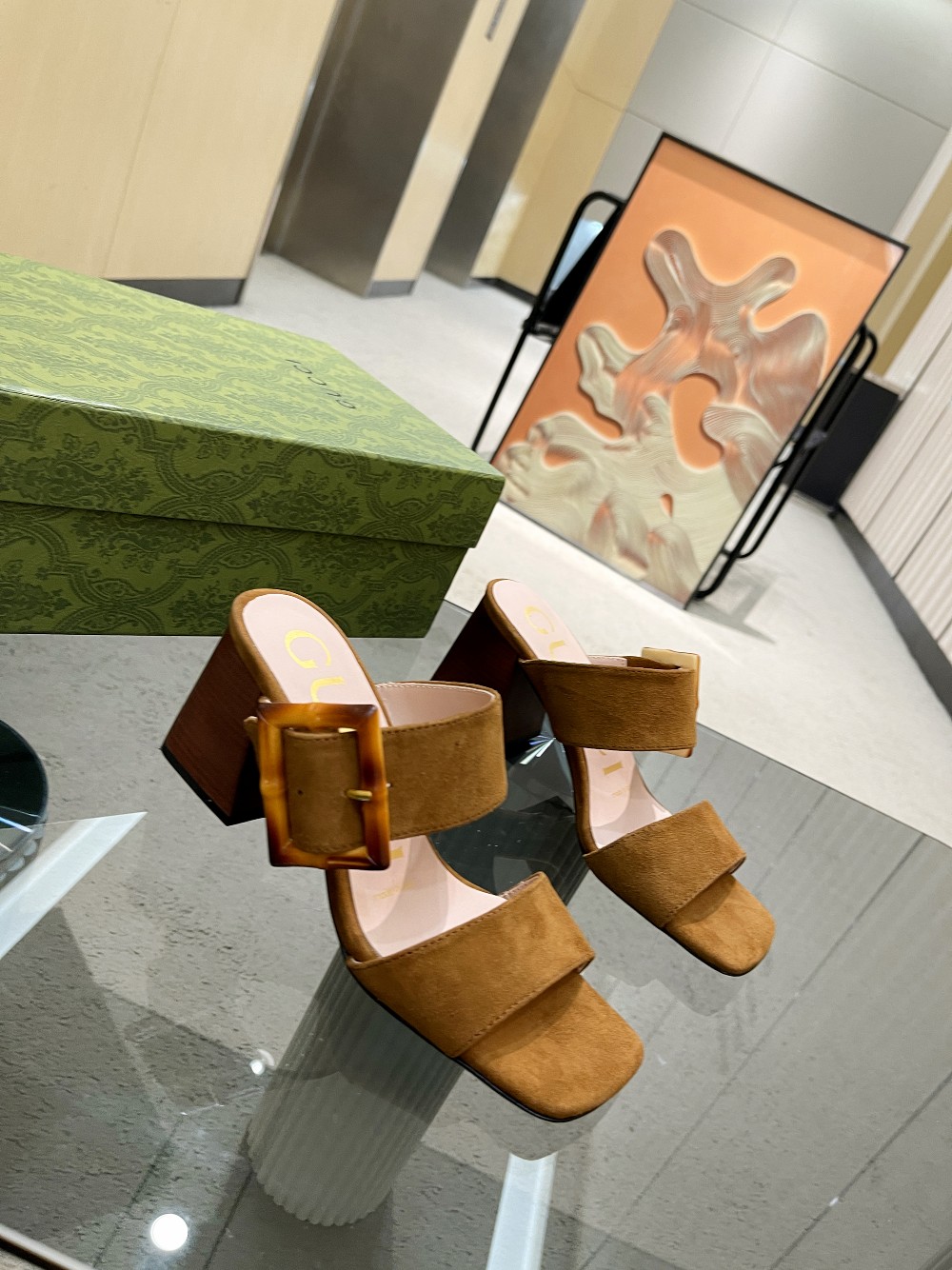 Gvc*1 Women’s Sandal With Bamboo Buckle Brown For Women GG‎