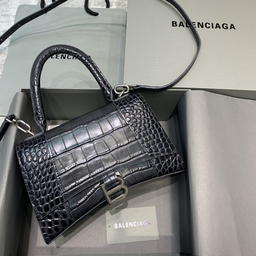 Ba1en*iaga Hourglass Small Handbag In Dark Grey, For Women, Women’s Bags 9in/23cm 5935461LR6Y1309