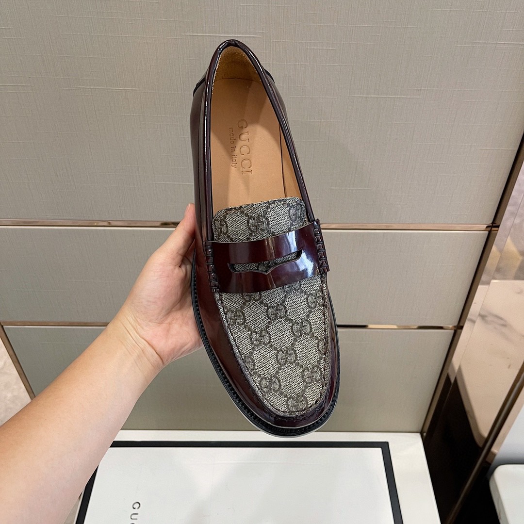 Gvc*1 Men’s GG Loafers Horsebit Brown And Beige For Men 699501