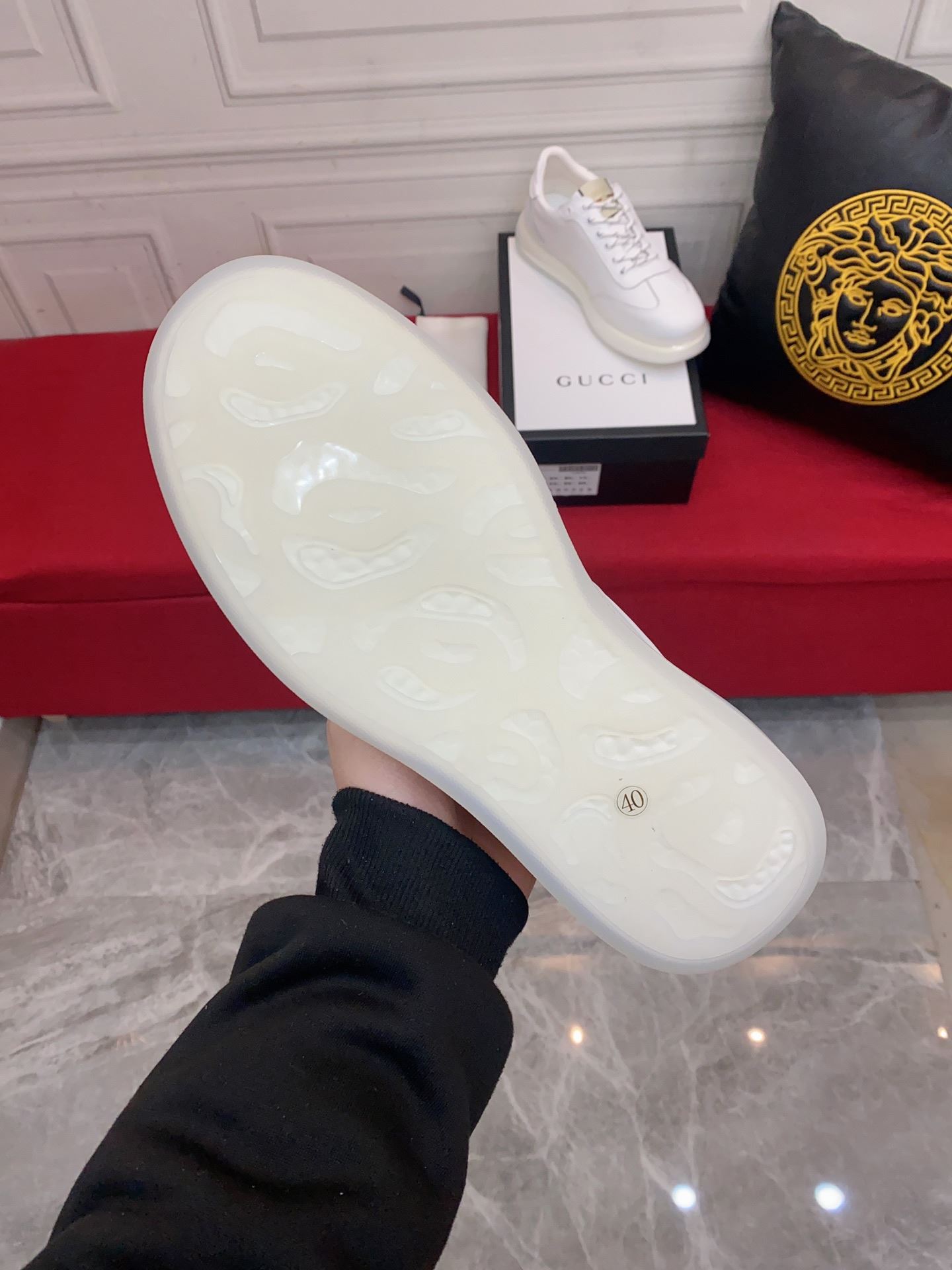 Gvc*1 Men’s Sneaker With GG Gvc*1 Print White For Men