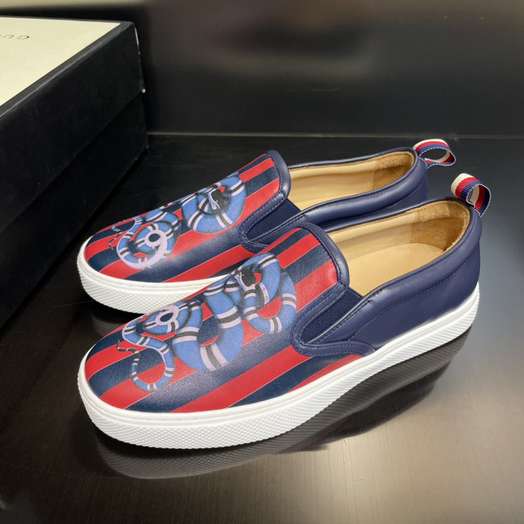 Gvc*1 Men’s Kingsnake Print Slip-On Sneaker Blue For Men 407362