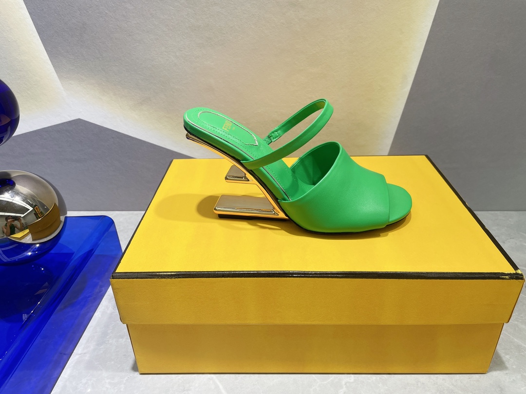 F**di First Green High-Heeled Sandals For Women