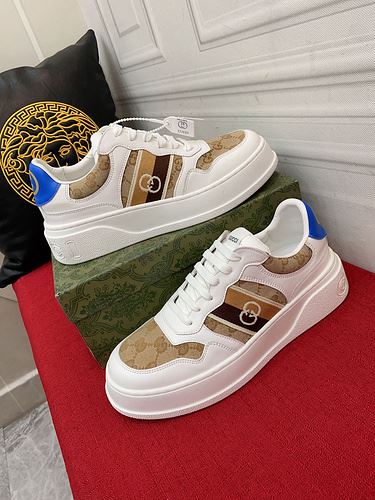 Gvc*1 Men’s GG Sneaker With Web White And Beige For Men ‎669698