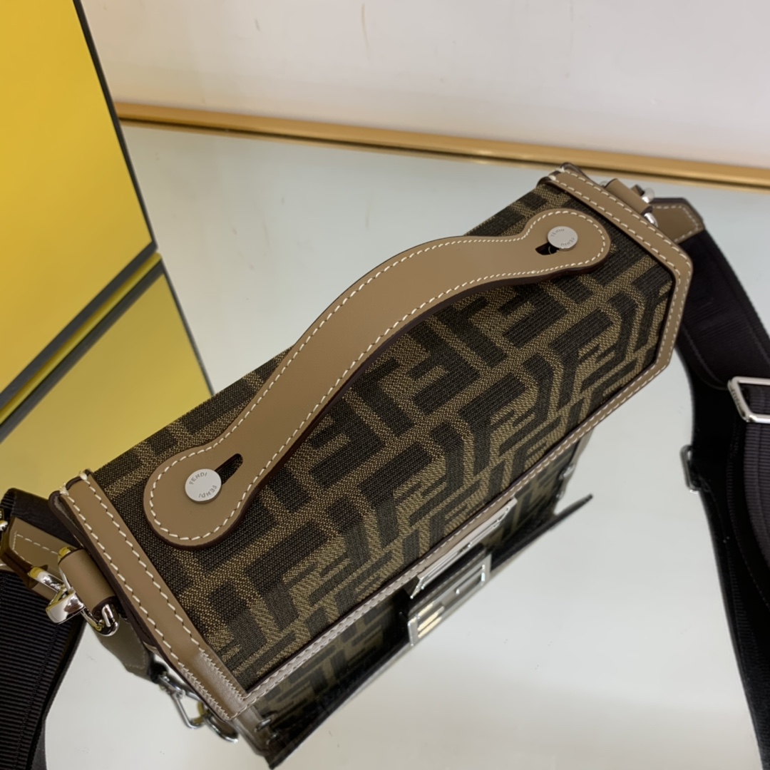 F**di Baguette Soft Trunk Mini Beige Bag For Woman 10cm/4in