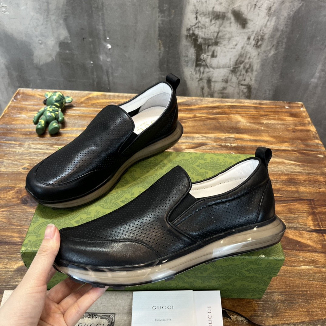 Gvc*1 Men’s Perforated Slip On Sneaker Black For Men 407364