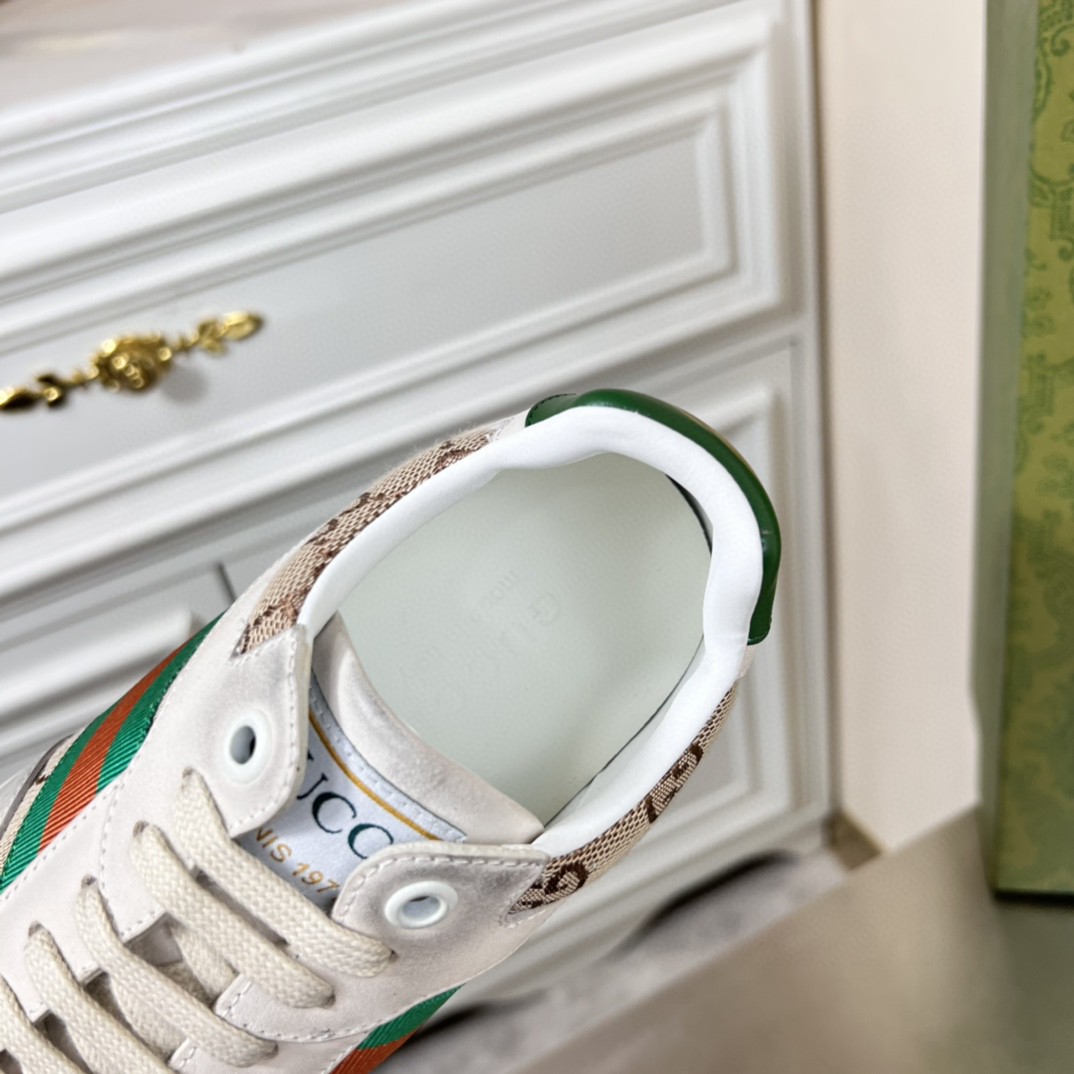 Gvc*1 Men’s GG Sneaker With Web Green For Men GG Shoes 669698