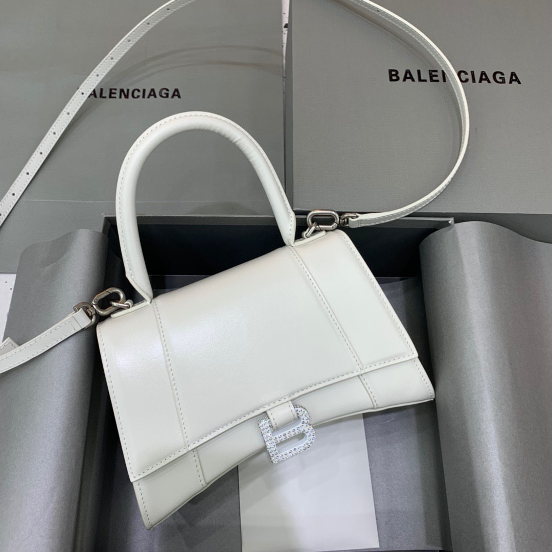 Ba1en*iaga Hourglass Small Handbag In White, For Women, Women’s Bags 9in/23cm 5928331QJ4Y9028