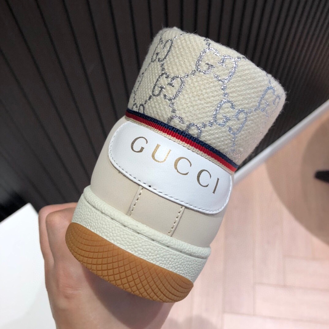 Gvc*1 Men’s Screener GG High-Top Beige Pink Green For Men 5637309