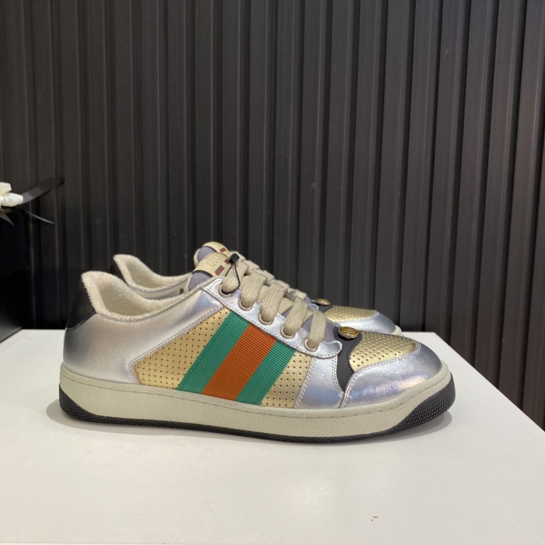 Gvc*1 Men’s Screener Low Top Sneakers Silver Gold For Men 627833 1TR20 8162